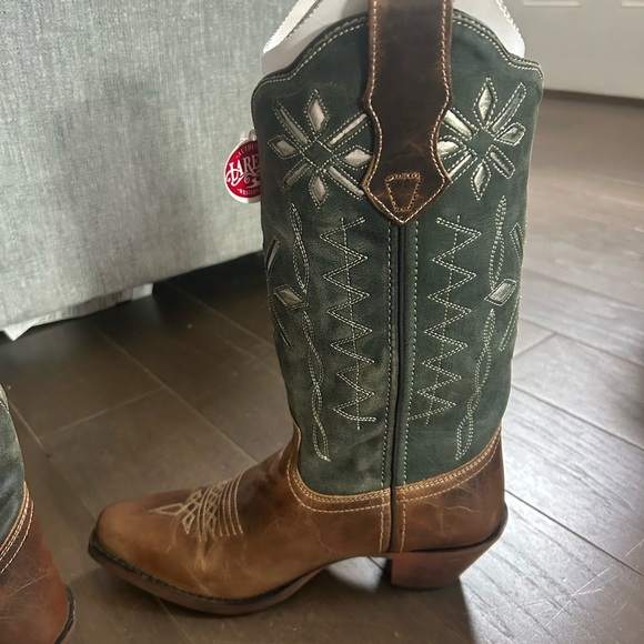 Laredo Passion Flower Western Cowgirl Boots Women’s Floral Embroidered Leather - Picture 6 of 16